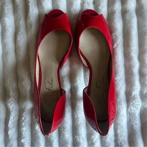Marc Fisher Vibrant Red Peep Toe Heels Womens US8